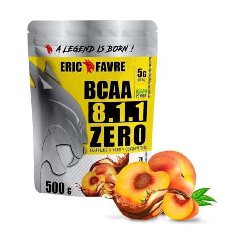 BCAA POUDRE 8.1.1 Zero - Acides Aminés Musculation Vegan - Votre Allié Pour Des Entrainements Efficaces - Performance Accentuée - 500 Gr - Laboratoire Français Eric Favre (Kiwi - Poire)