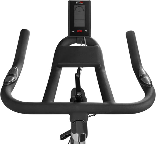 Fitfiu Fitness BESP-500 - Vélo d'intérieur à résistance réglable avec Disque d'inertie de 24 kg, vélo d'entraînement avec Selle réglable, Moniteur de fréquence Cardiaque et écran LCD. (Reconditionné)