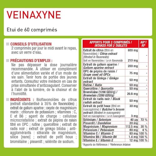 Eric Favre Circulation Sanguine Jambes Veinaxyne pour Action drainante Jambes Lourdes et Chevilles Gonflées