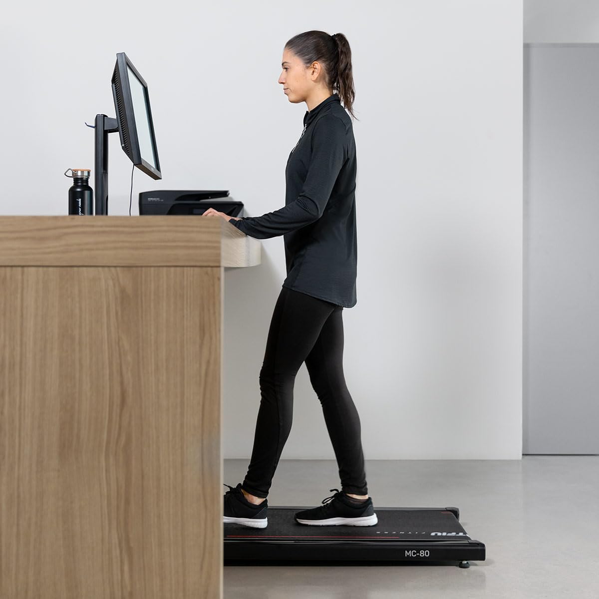 FITFIU Fitness - Tapis de Course et de Marche pour Dessous de Bureau jusqu'à 8 km/h, télécommande, Poids Max 110 kg, pour Marche et Jogging