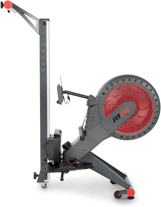 FITFIU Fitness RA-300 - Rameur Pliable avec résistance à air et siège rembourré, rameur pour Cardio et Cross Training, 12 Niveaux de résistance, Poids Max. de l'utilisateur 110kg