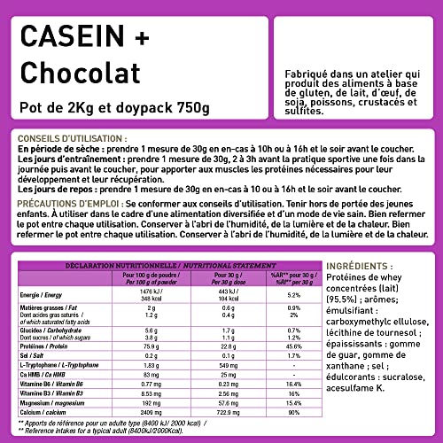 CASEIN + NATIVE ORIGINE - Caséine Micellaire enrichie en HMB, Vitamine B6, Magnésium - Construction Musculaire 1 kg - Laboratoire Eric Favre, Vanille