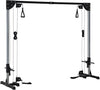 Station de musculation double poulie cable crossover vis à vis, charge libre avec poids 2 x 50kg - dim. 245L x 85l x 207H cm