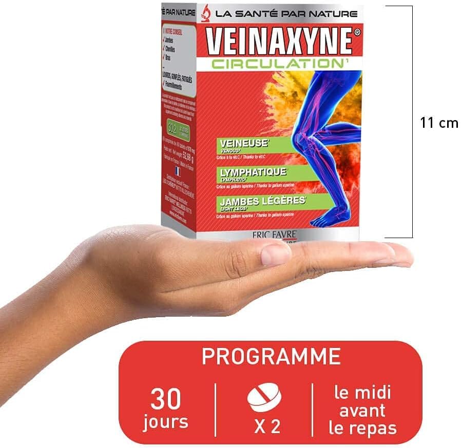 Eric Favre Circulation Sanguine Jambes Veinaxyne pour Action drainante Jambes Lourdes et Chevilles Gonflées