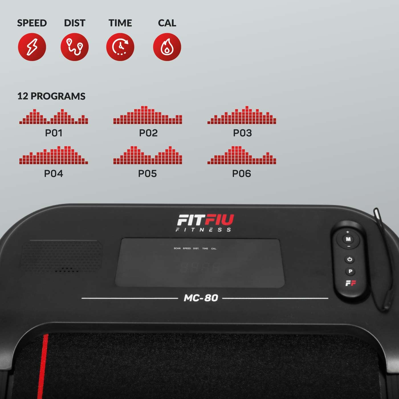 FITFIU Fitness - Tapis de Course et de Marche pour Dessous de Bureau jusqu'à 8 km/h, télécommande, Poids Max 110 kg, pour Marche et Jogging