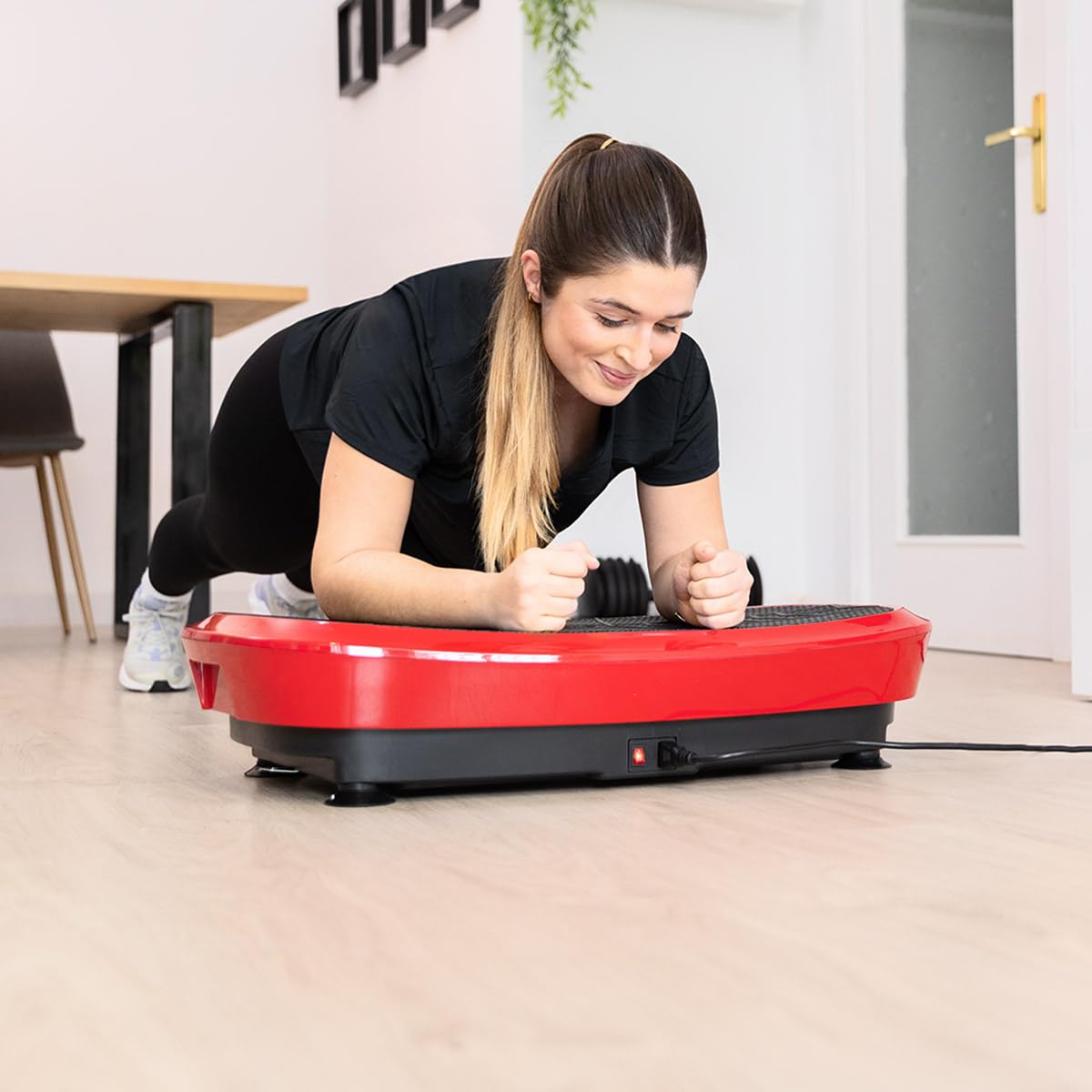 FITFIU Fitness PV-200 - Plateforme vibrante 3D Couleur Gris avec Mouvement sur 3 Plans, Puissance 500w+500w, 180 Vitesses, 5 programmes, 2 Cordons élastiques et télécommande, Poids Max. 150kg