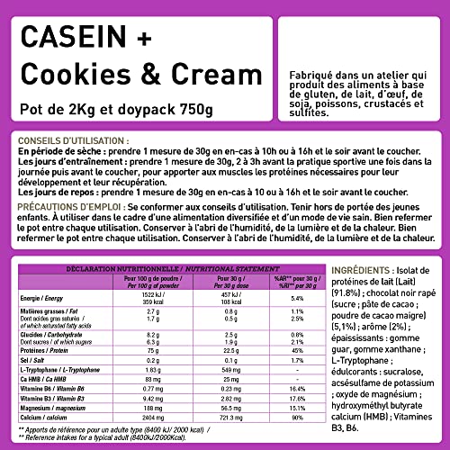 CASEIN + NATIVE ORIGINE - Caséine Micellaire enrichie en HMB, Vitamine B6, Magnésium - Construction Musculaire 1 kg - Laboratoire Eric Favre, Vanille