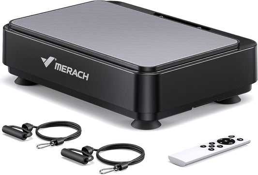 MERACH Mini plateforme vibrante pour perte de poids et sculpture, plateforme vibrante d'entraînement complet du corps pour drainage lymphatique, 1 à 99 niveaux, 9 programmes, contrôle automatique ou