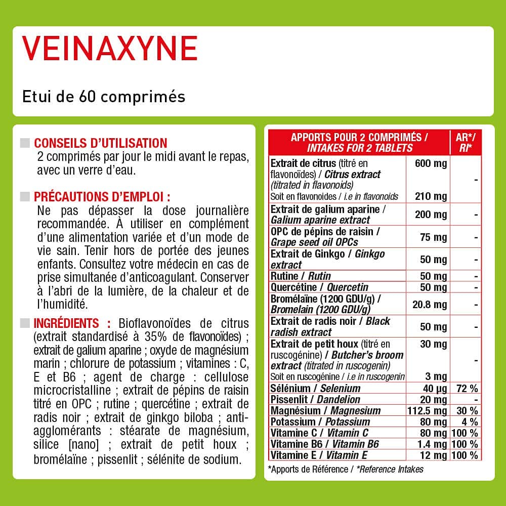 Eric Favre Circulation Sanguine Jambes Veinaxyne pour Action drainante Jambes Lourdes et Chevilles Gonflées