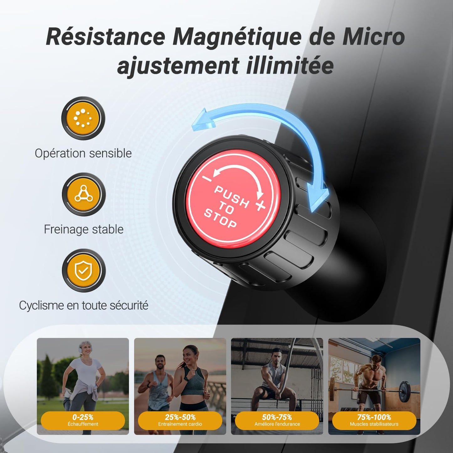 Vélo d'exercice pour la Maison, vélo d'intérieur avec résistance magnétique, vélo Stationnaire Bluetooth avec Suivi des données APP, capacité de Poids de 127 KG et Support pour tablet