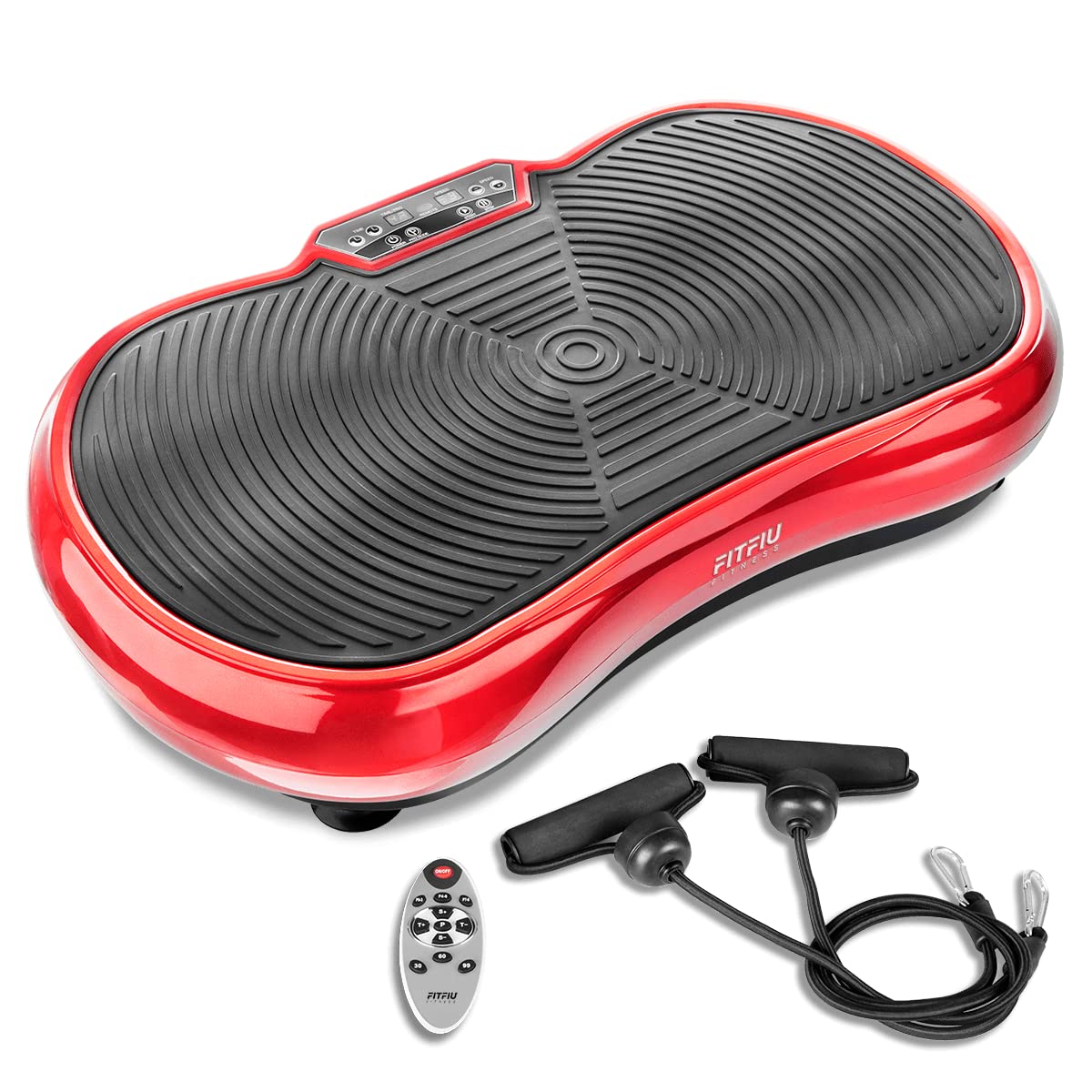 FITFIU Fitness PV-200 - Plateforme vibrante 3D Couleur Gris avec Mouvement sur 3 Plans, Puissance 500w+500w, 180 Vitesses, 5 programmes, 2 Cordons élastiques et télécommande, Poids Max. 150kg