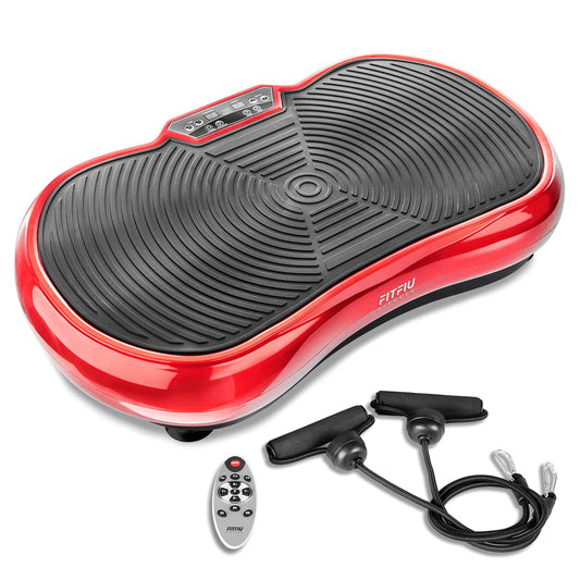 FITFIU Fitness PV-200 - Plateforme vibrante 3D Couleur Gris avec Mouvement sur 3 Plans, Puissance 500w+500w, 180 Vitesses, 5 programmes, 2 Cordons élastiques et télécommande, Poids Max. 150kg