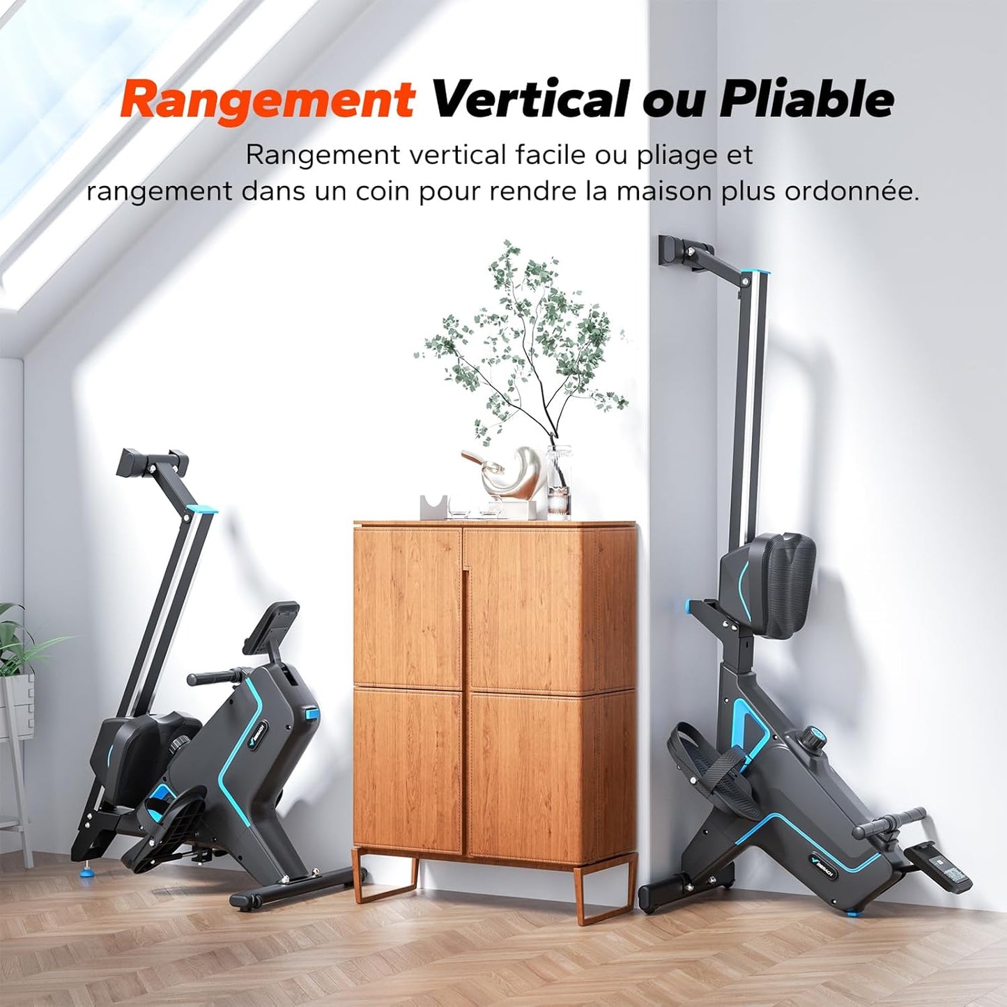 MERACH Rameur Pliable pour la Maison avec APP Exclusive, 16 Niveaux de Résistance, Système Magnétique Silencieux, Facile à Assembler, Premier Choix pour Le Fitness à Domicile, Max 158 KG