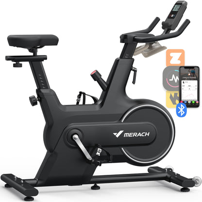 Vélo d'exercice pour la Maison, vélo d'intérieur avec résistance magnétique, vélo Stationnaire Bluetooth avec Suivi des données APP, capacité de Poids de 127 KG et Support pour tablet