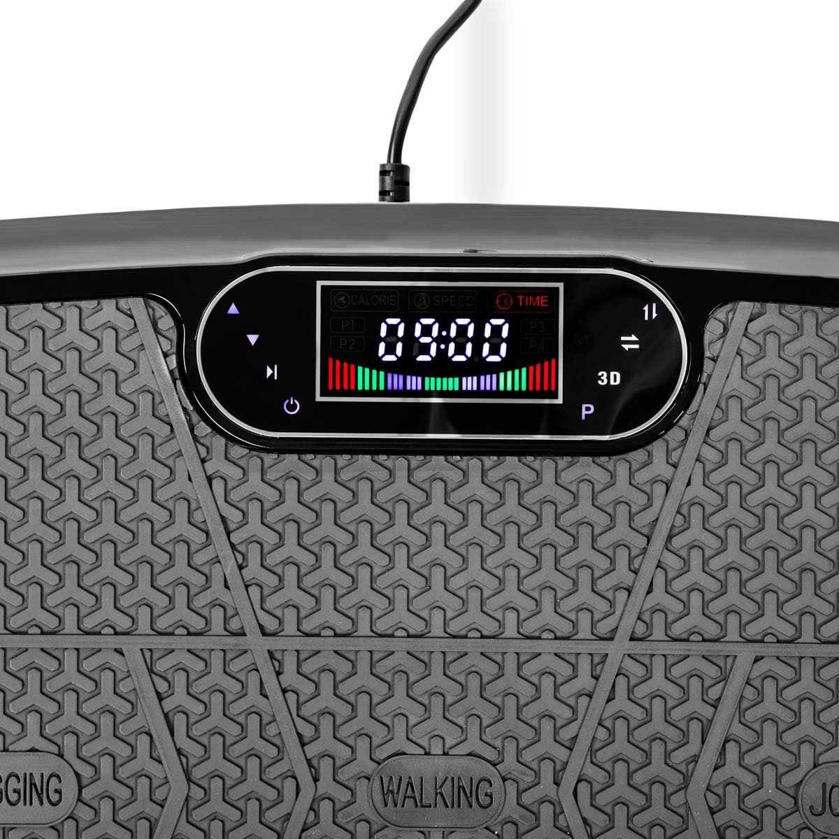 FITFIU Fitness PV-200 - Plateforme vibrante 3D Couleur Gris avec Mouvement sur 3 Plans, Puissance 500w+500w, 180 Vitesses, 5 programmes, 2 Cordons élastiques et télécommande, Poids Max. 150kg