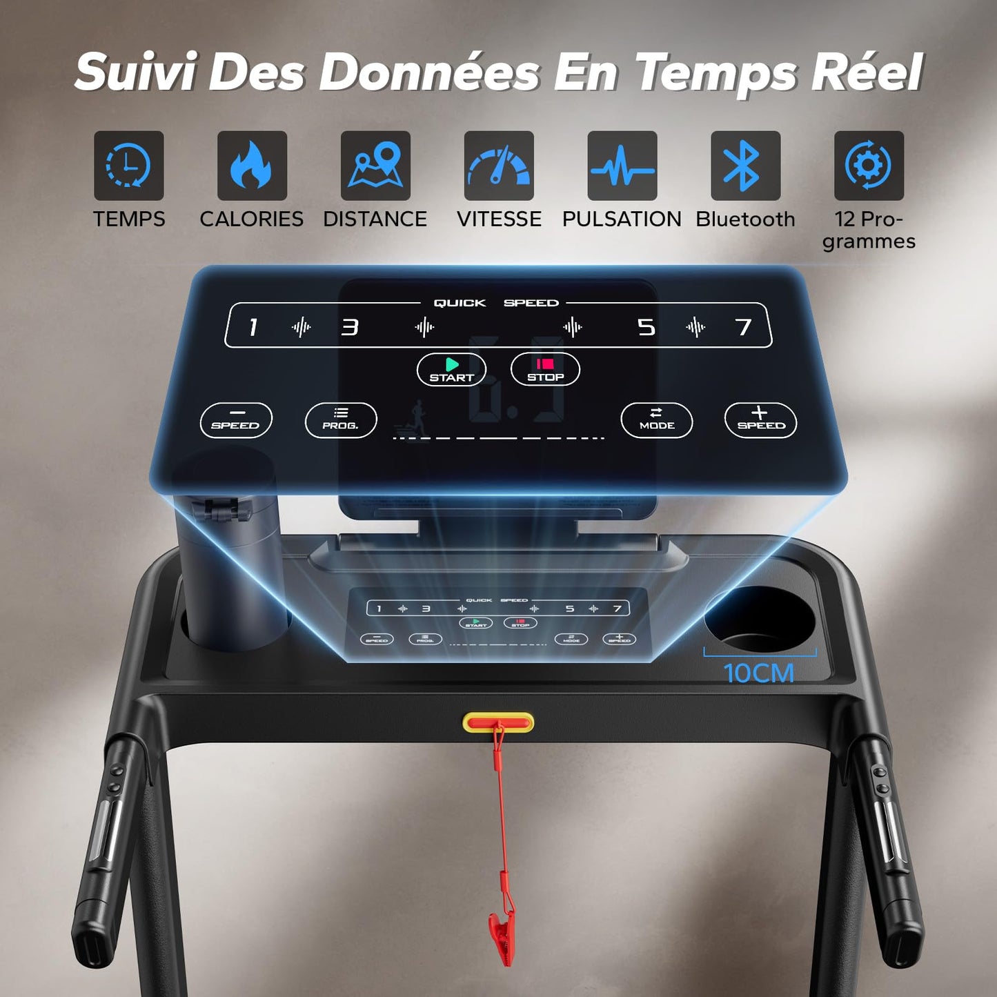 Tapis de Marche,Tapis de Course Pliable Inclinable,2.5HP Vitesse Réglable 0.8-12km/H Walking Pad,Tapis de Marche Inclinable,Treadmill avec Écran LED, Silencieux Exercice à Domicile et au Bureau