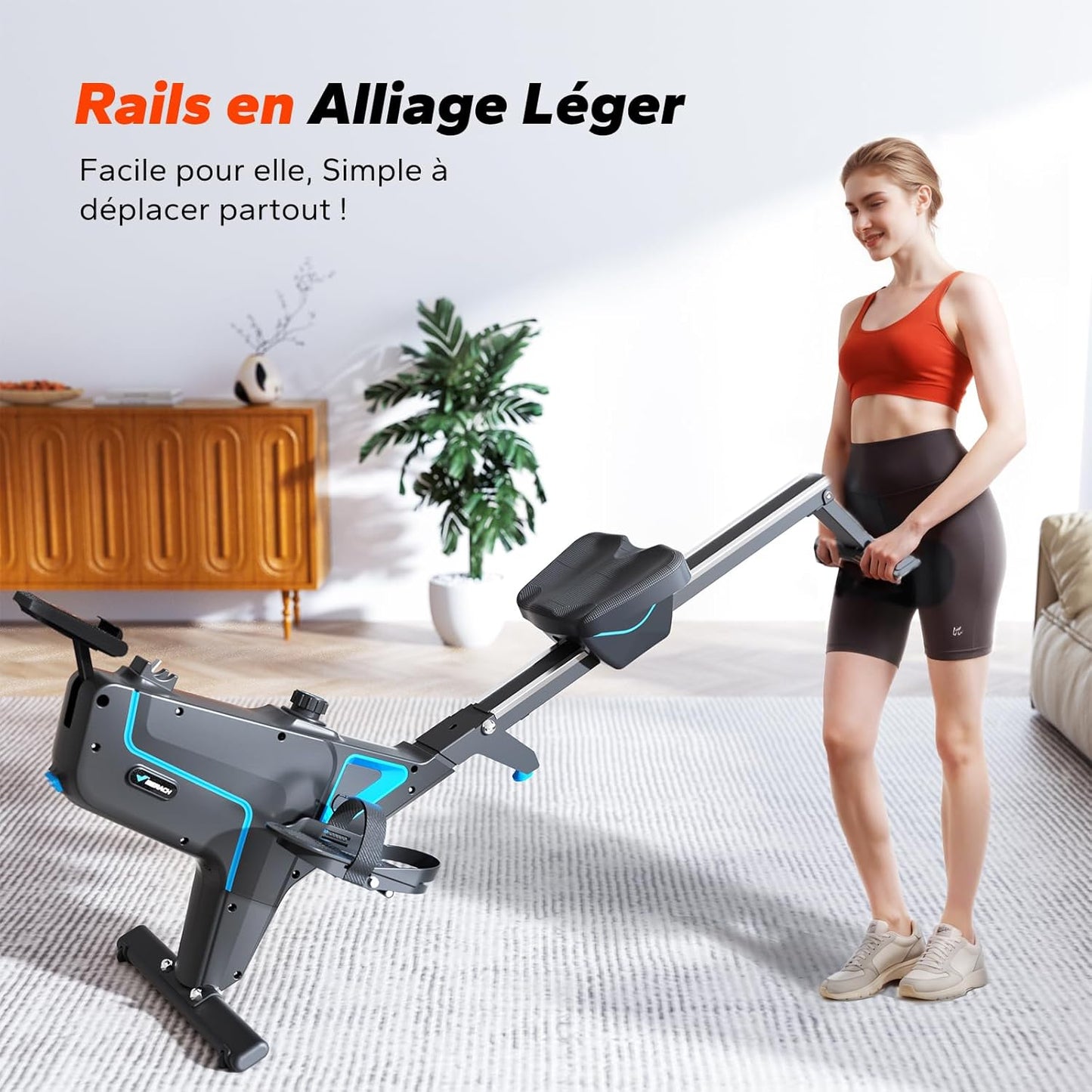 MERACH Rameur Pliable pour la Maison avec APP Exclusive, 16 Niveaux de Résistance, Système Magnétique Silencieux, Facile à Assembler, Premier Choix pour Le Fitness à Domicile, Max 158 KG