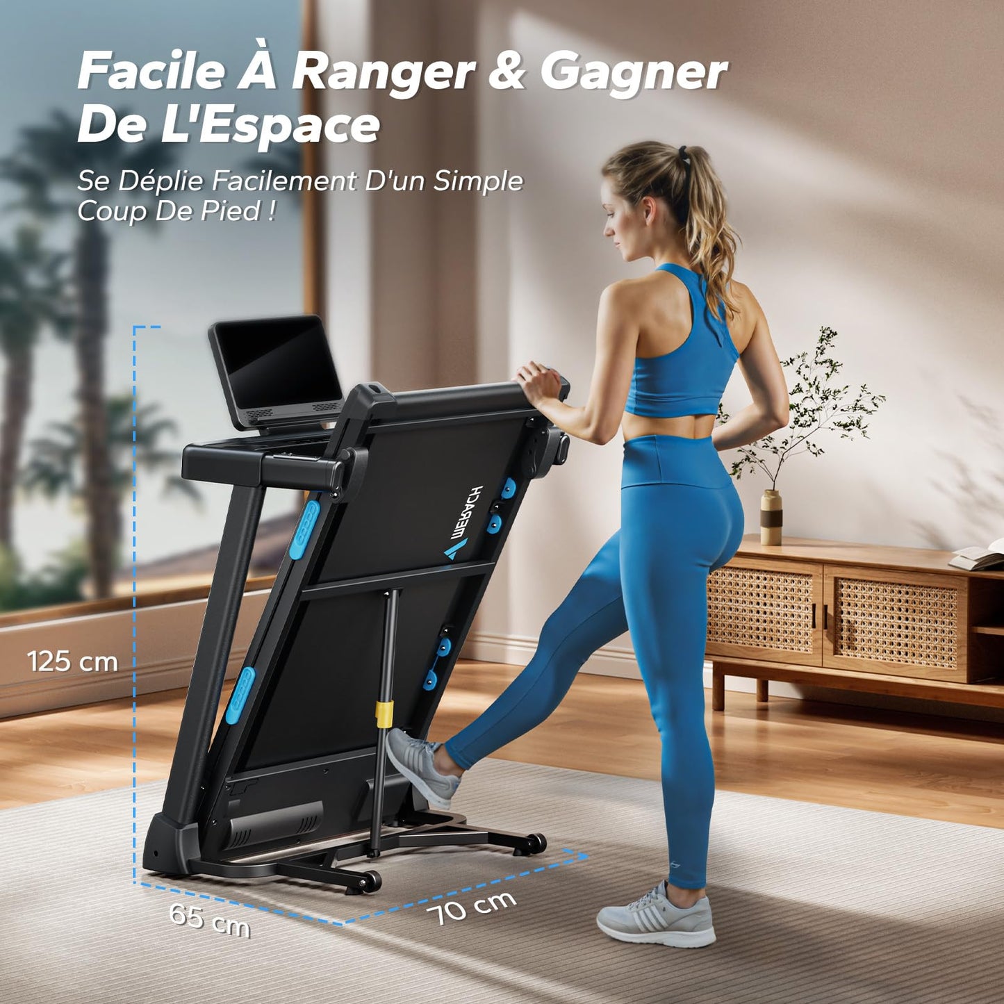 Tapis de Marche,Tapis de Course Pliable Inclinable,2.5HP Vitesse Réglable 0.8-12km/H Walking Pad,Tapis de Marche Inclinable,Treadmill avec Écran LED, Silencieux Exercice à Domicile et au Bureau